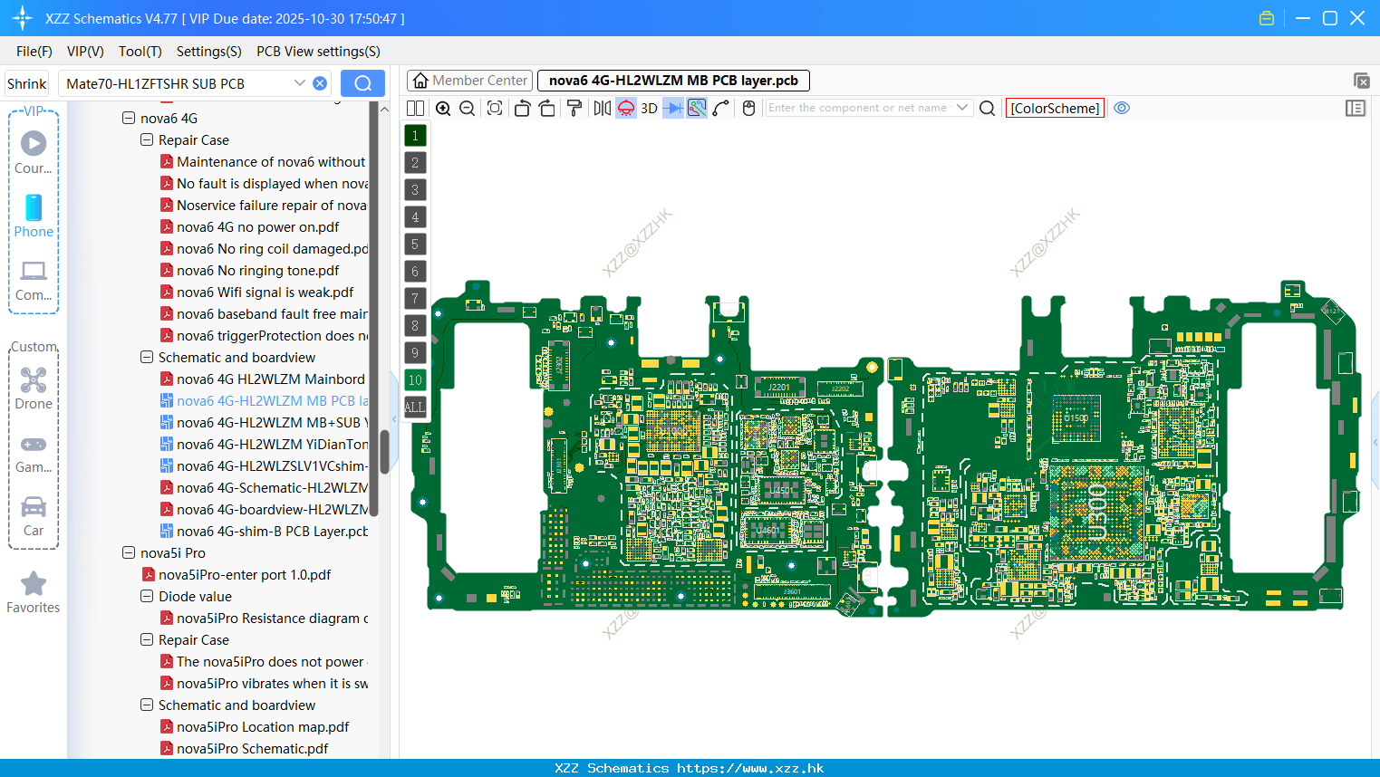 Huawei Nova6 4G-HL2WLZM MB PCB Layer